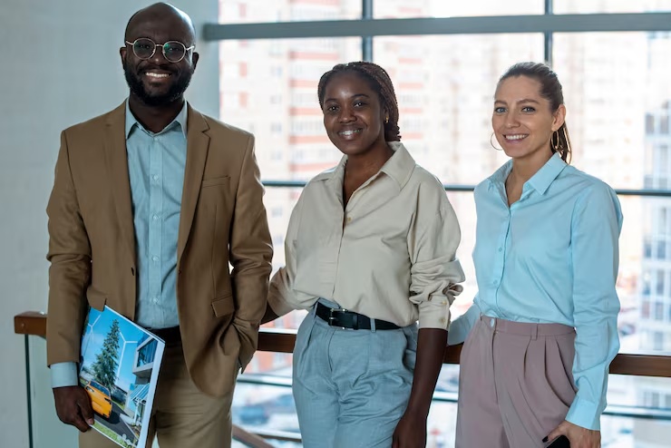 Professional working on career development